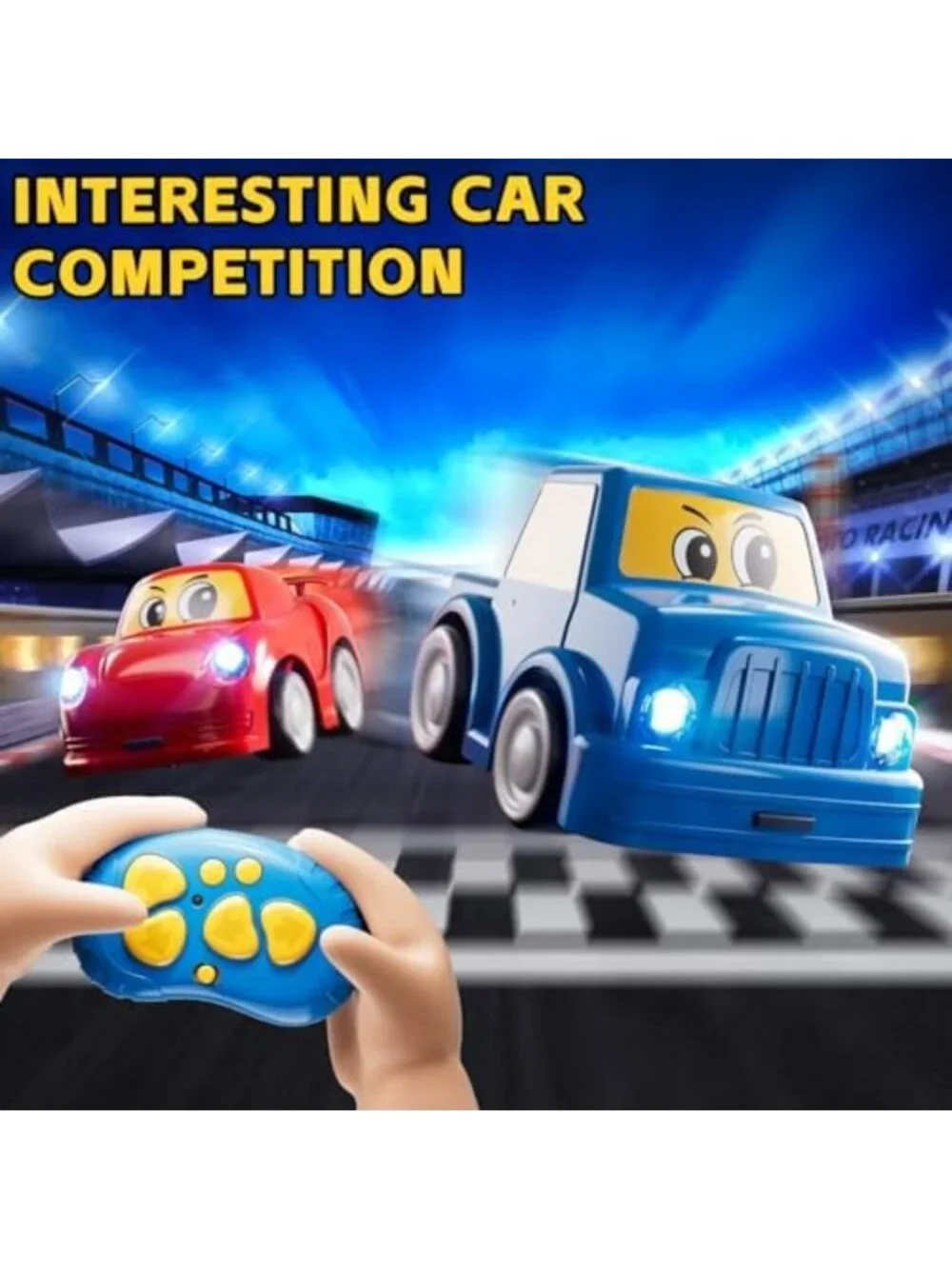 2-Pack Remote Control Cars for Toddlers 1-6 Years, Fun Cartoon RC Toys, Perfect